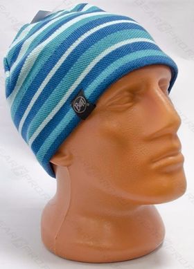 Шапка Buff Knitted & Polar Hat Laki, Stripes Turquoise (BU 113520.789.10.00)